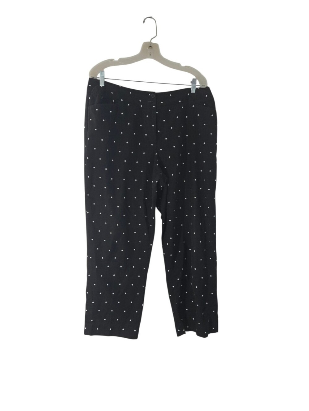 Liz Clairborne Audra Black Polka Dot Stretch Ankle Pants - Women Sze 16